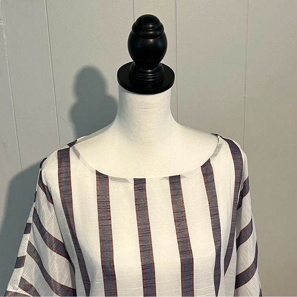 Banana Republic Blouse Striped Lightweight Sheer Oversized Pullover … - Picture 2 of 13